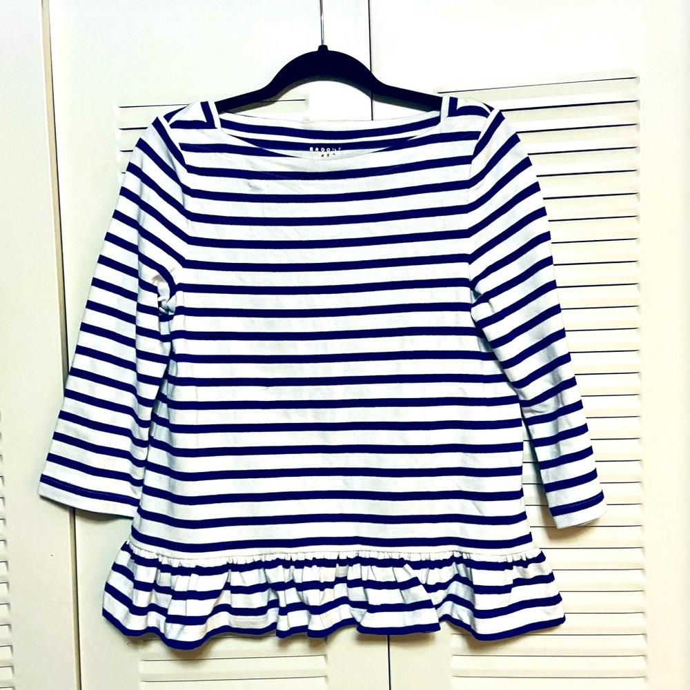 Kate Spade Brooke Street striped ruffled top in very good condition!